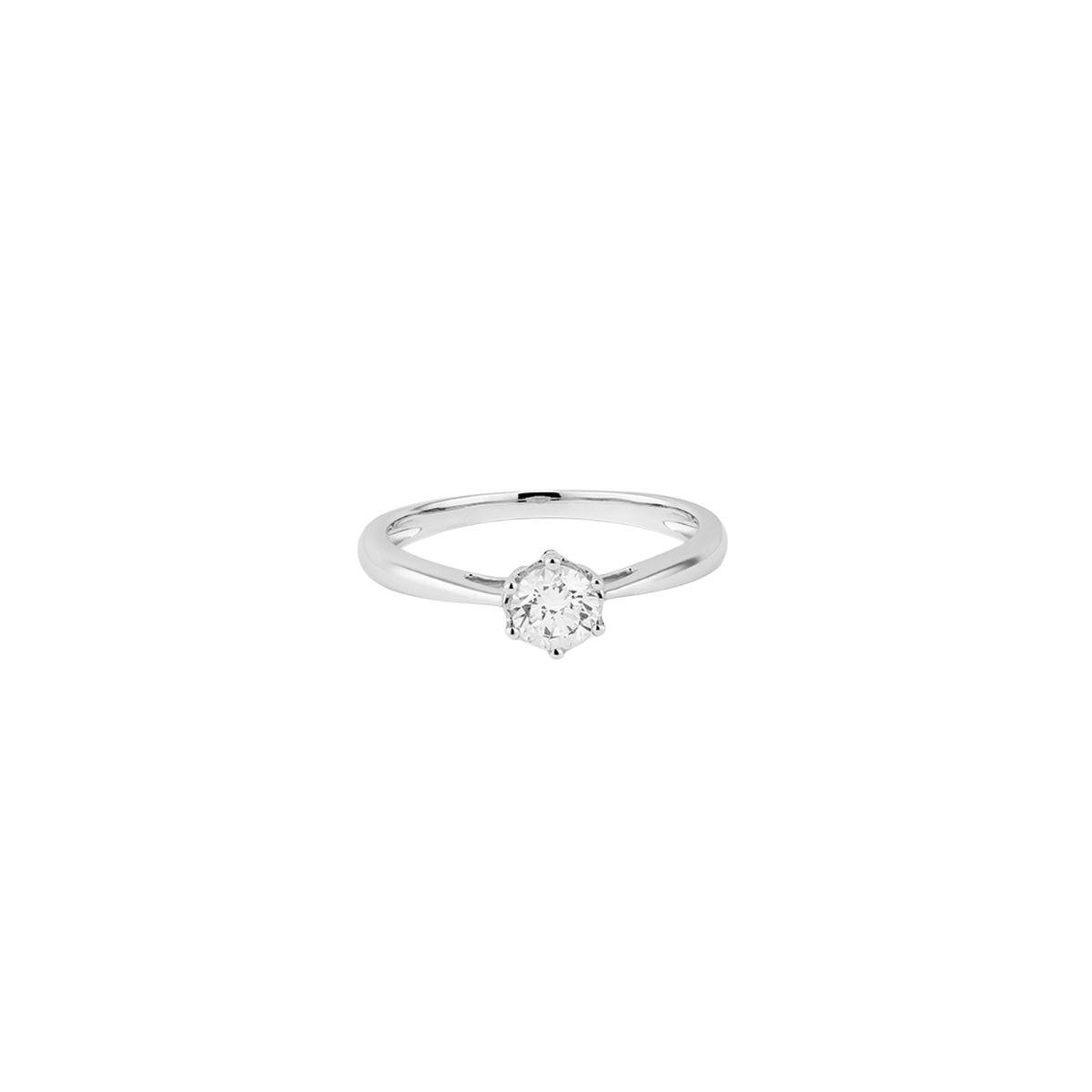 ANELL SOLITARIO D'OR BLANC I DIAMANT CULTIVAT LRW000595-040-14 TALLA 14