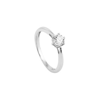 ANELL SOLITARIO D'OR BLANC I DIAMANT CULTIVAT LRW000595-040-14 TALLA 14