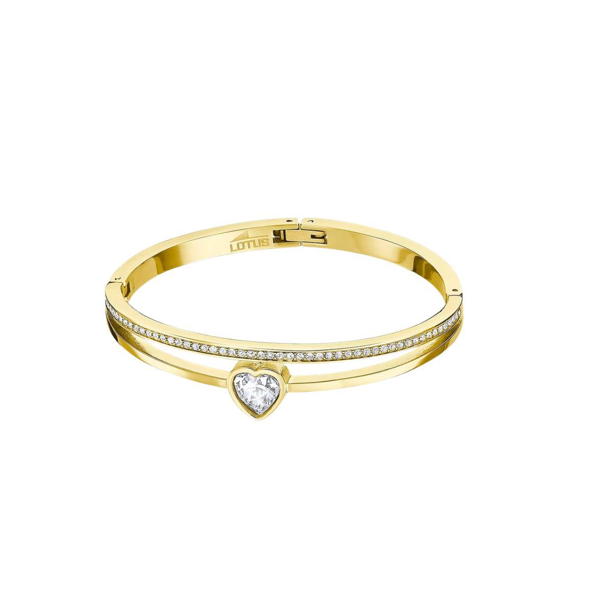 esclava dorada de acero con circonitas LS2121-2/1 