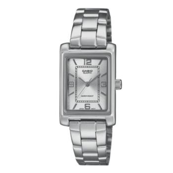 Reloj Casio collection plateado para mujer con caja rectangular
