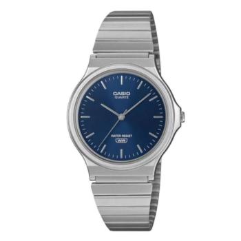 rellotge casio collection platejat amb corretja metàl·lica d'acer i esfera blava