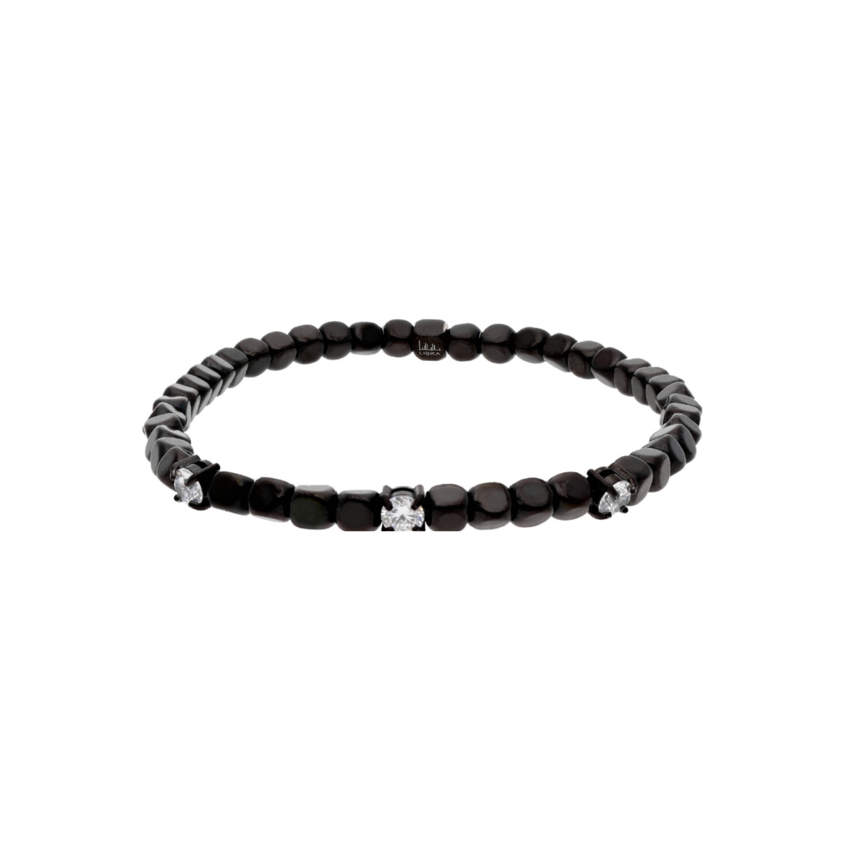 PULSERA LISKA DE HEMATITES Y CIRCONITAS MS014