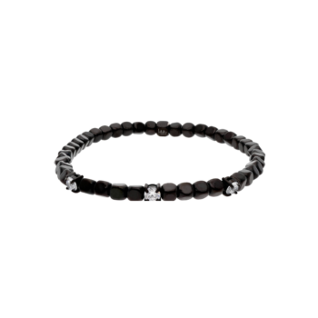 PULSERA LISKA DE HEMATITES Y CIRCONITAS MS014