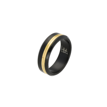 ANILLO LISKA DE ACERO DORADO Y NEGRO MTC123AN.22 TALLA 22