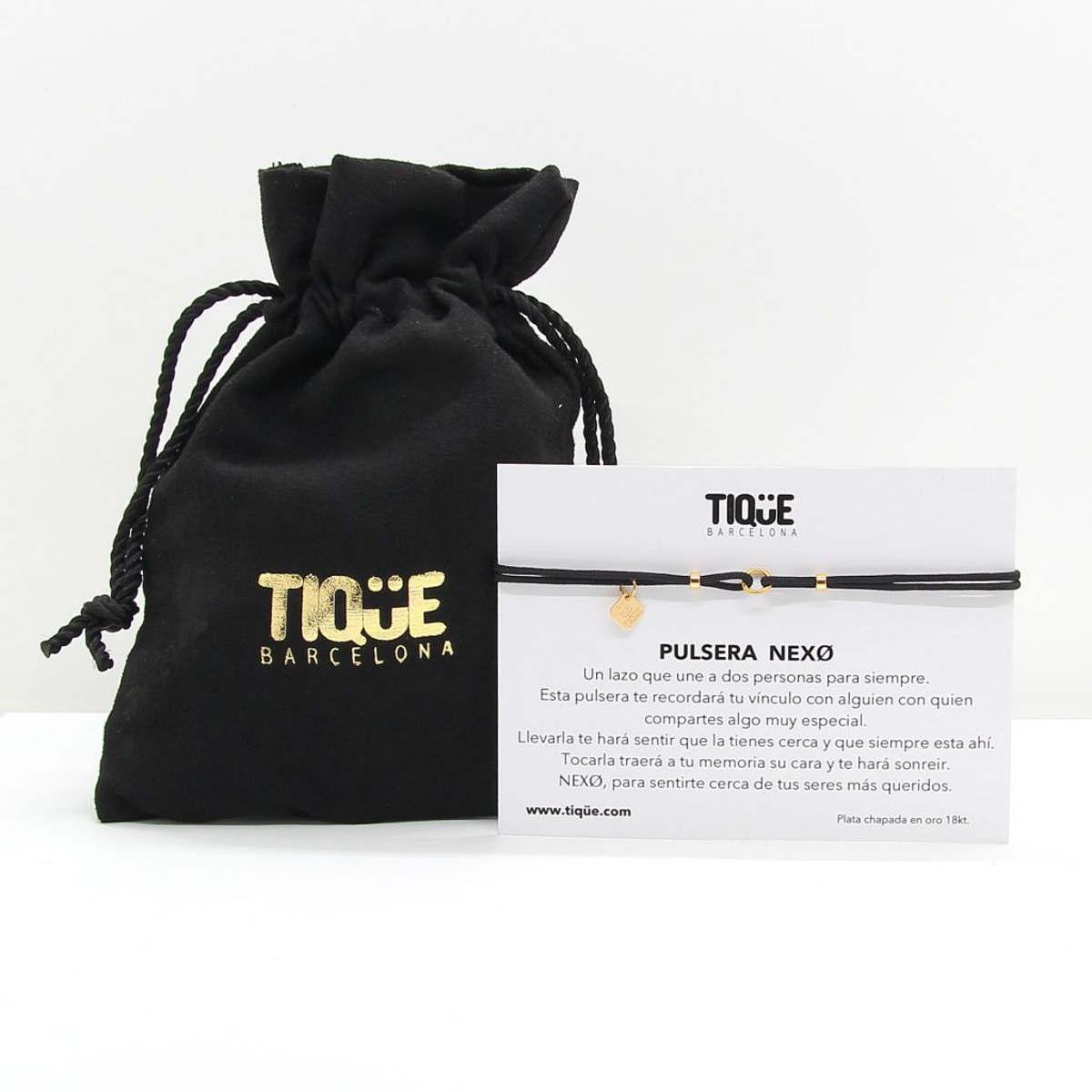 PULSERA TIQÜE BARCELONA NEXO NEGRO ORO