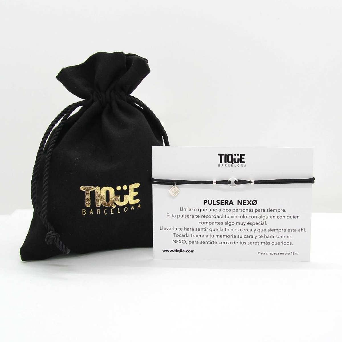 PULSERA TIQÜE BARCELONA NEXO NEGRO PLATA