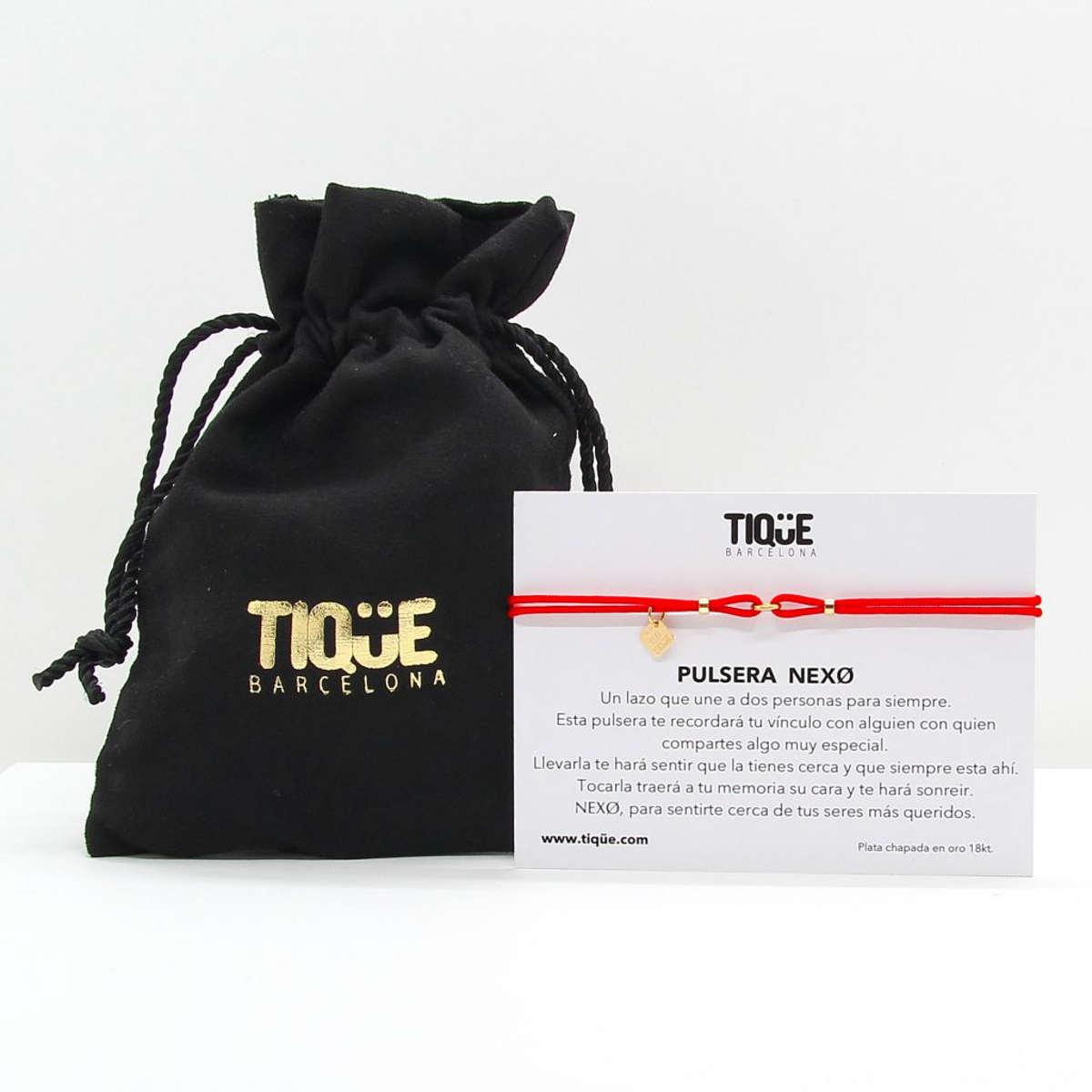 PULSERA TIQÜE BARCELONA NEXO ROJO ORO