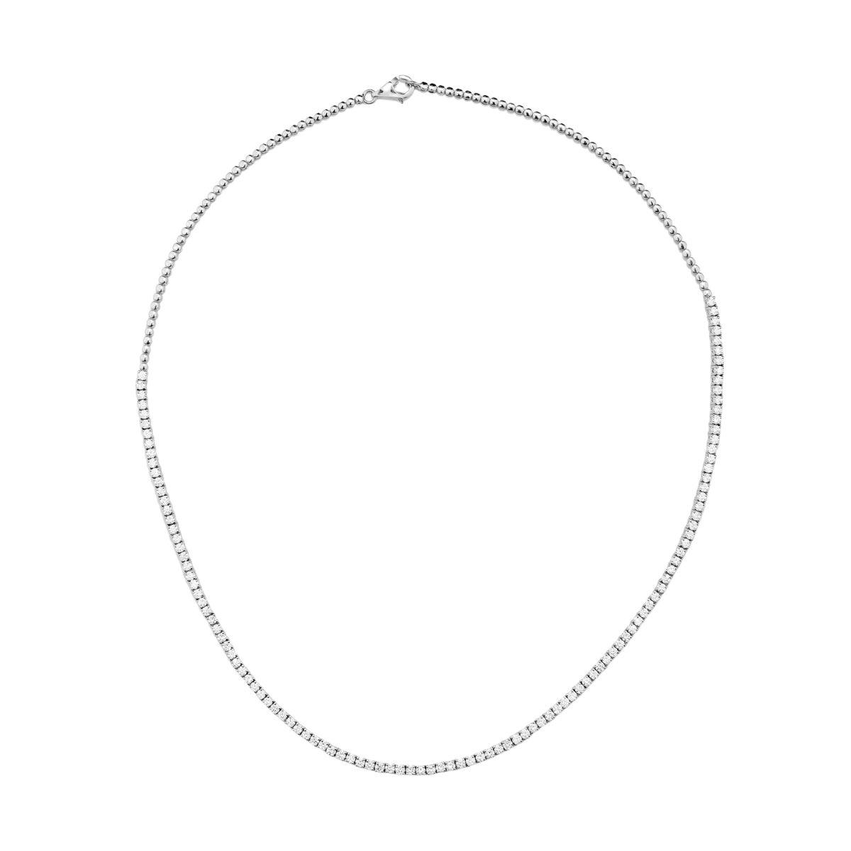 COLLARET SOLITARIO D'OR BLANC I DIAMANTS CULTIVATS ESTIL RIVIERE OAW10051