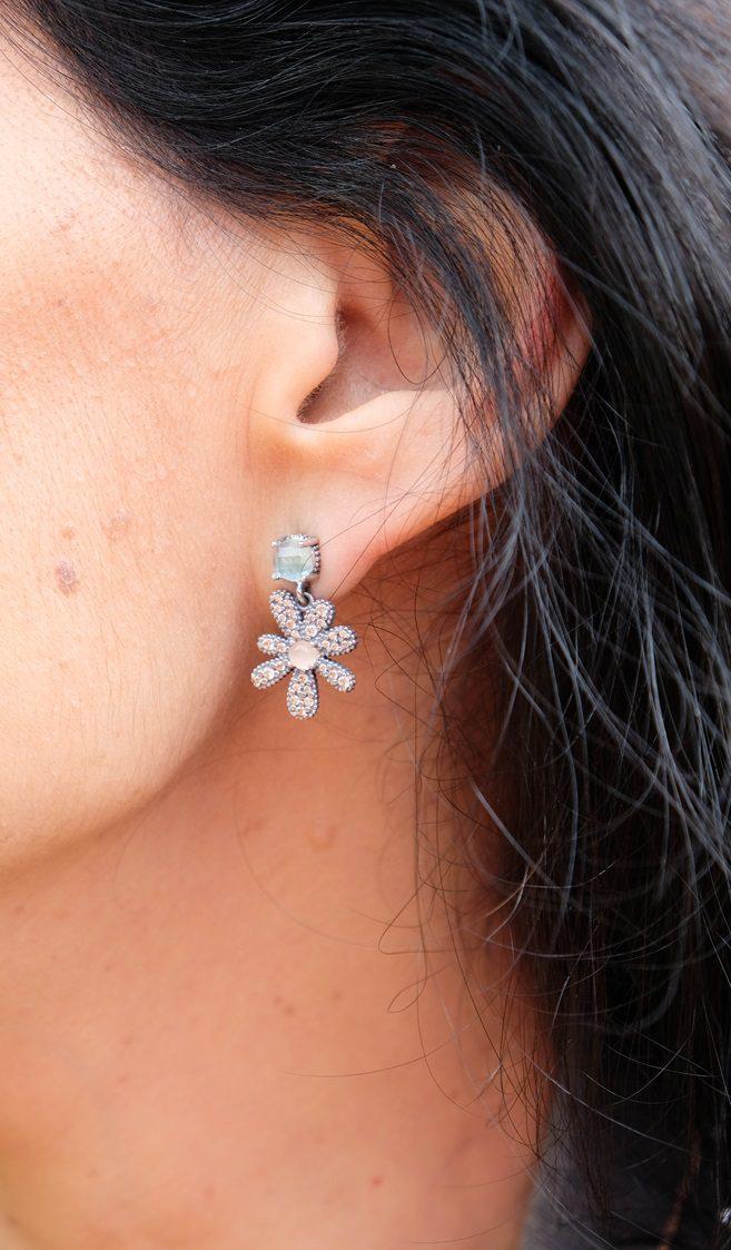 ANTHEA AQUAMARINE SUNFIELD WOMEN'S EARRINGS PE064641/15