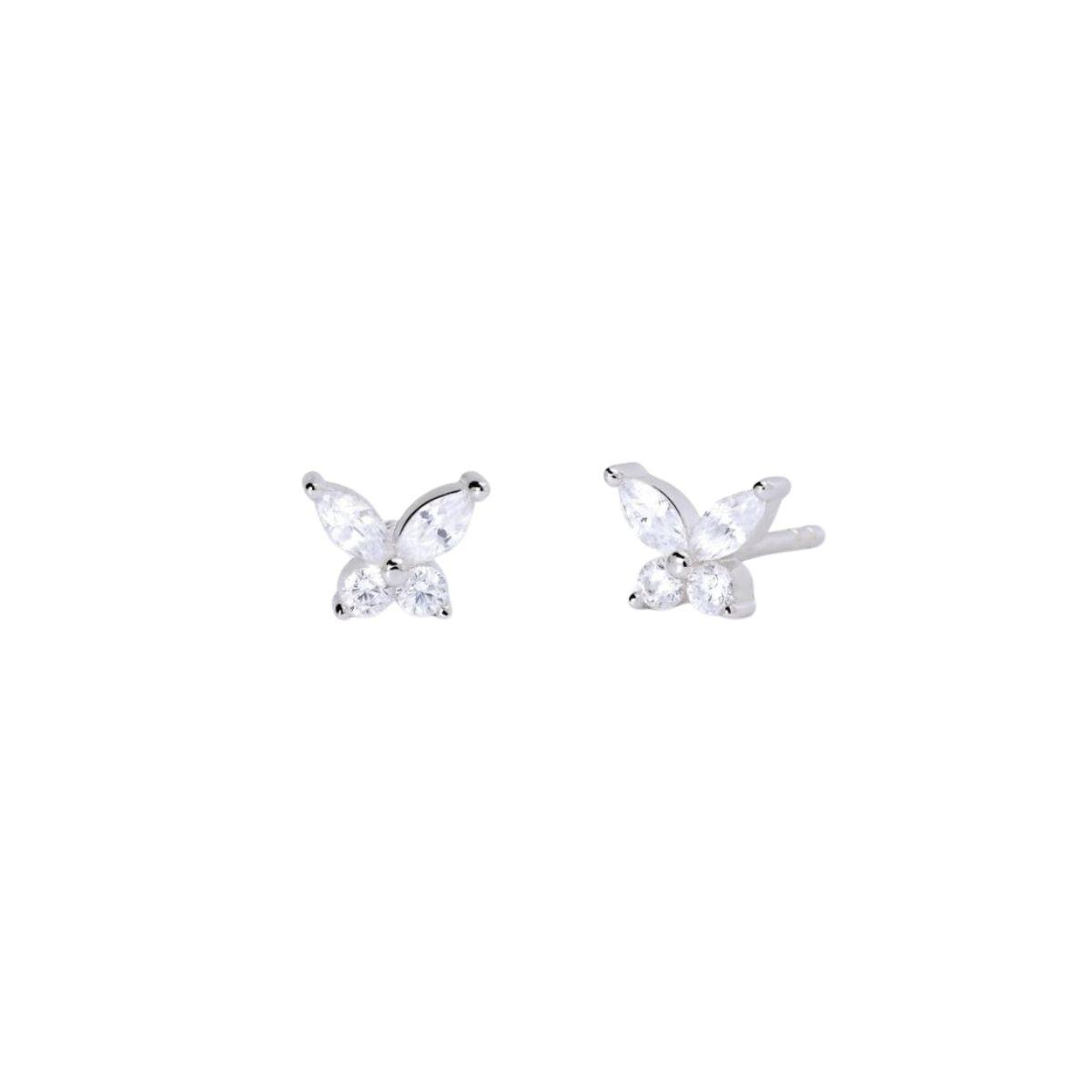 Arracades de plata rodiada per a dona amb circonita blanca talla marquesa.