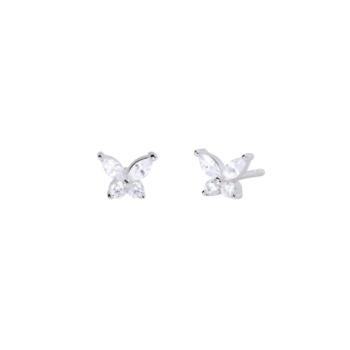 Arracades de plata rodiada per a dona amb circonita blanca talla marquesa.