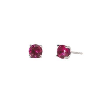 Mabina Gioielli earrings in silver and 5.5mm synthetic red ruby