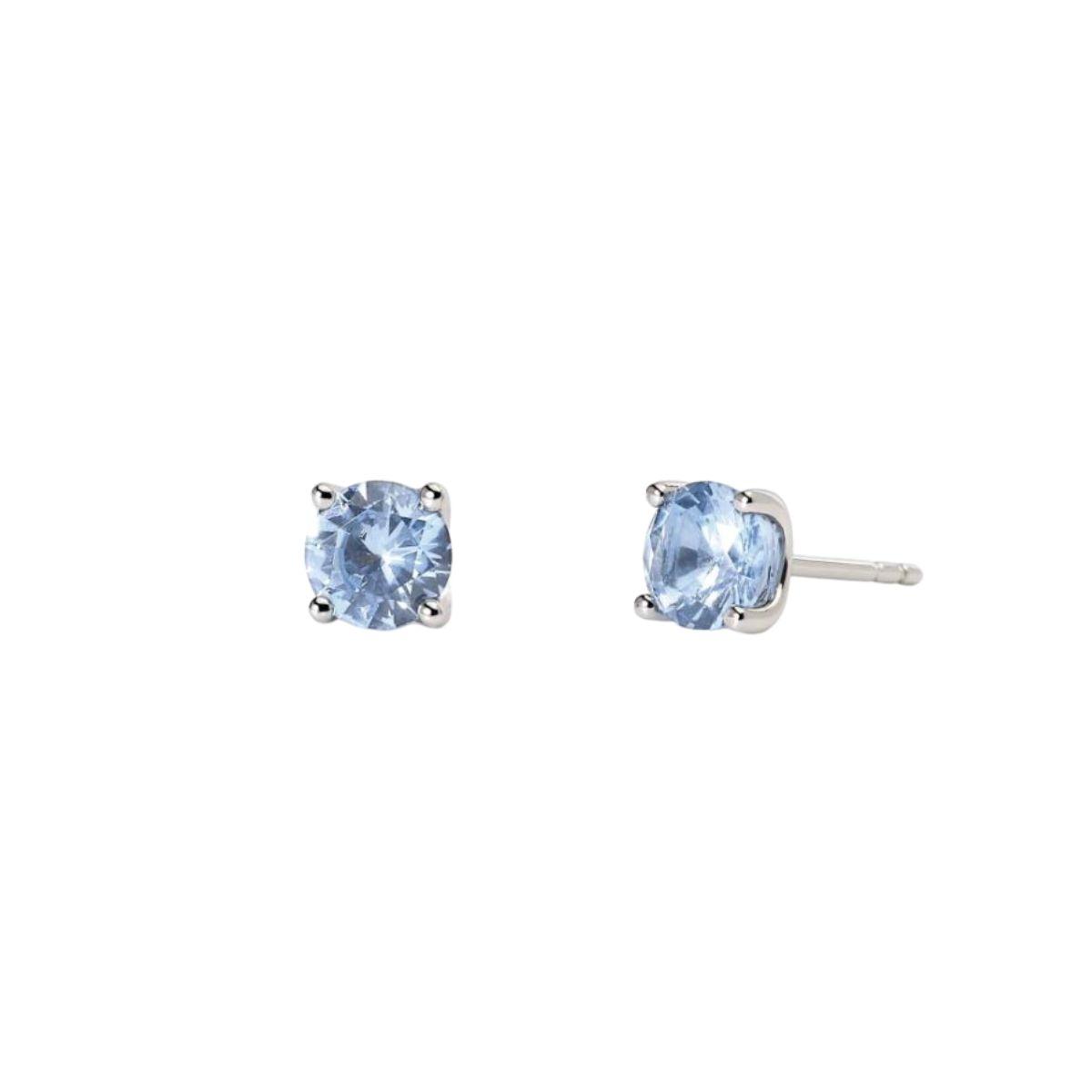 Mabina Gioielli earrings in silver and 5.5mm synthetic blue Acquamarine