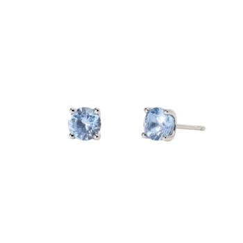 Mabina Gioielli earrings in silver and 5.5mm synthetic blue Acquamarine