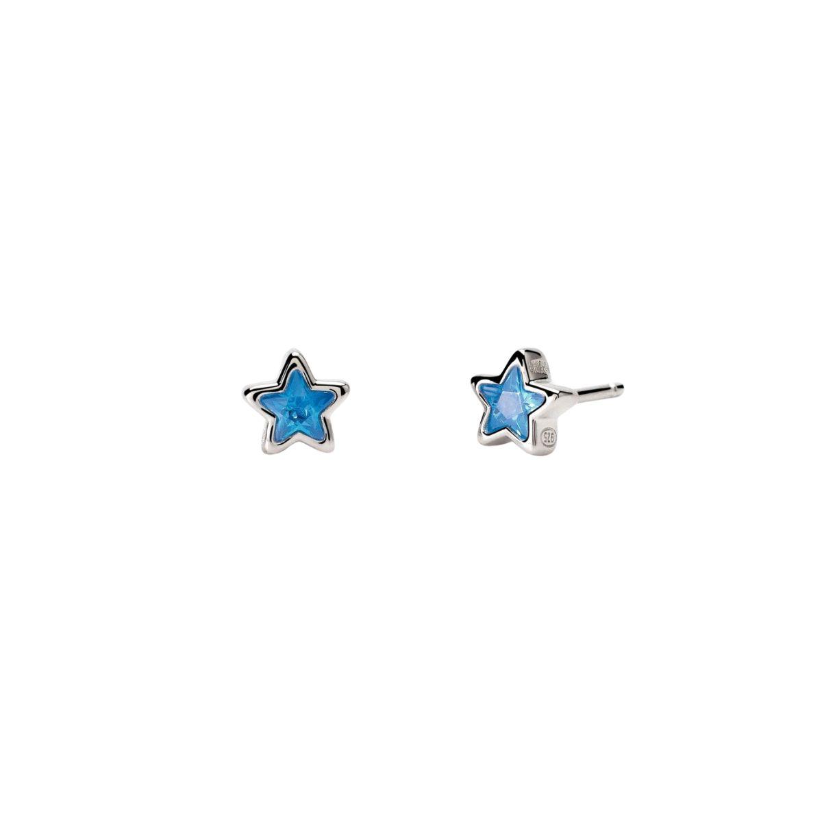 PENDIENTES MABINA JUNIOR DE PLATA RODIADA CON CIRCONITAS AZULES EN FORMA DE ESTRELLA 563804