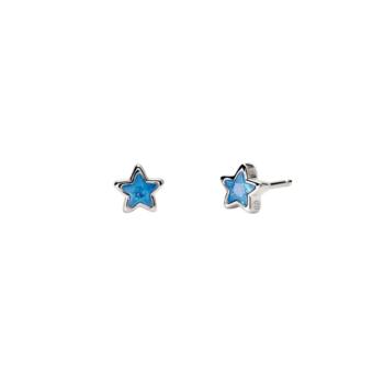 PENDIENTES MABINA JUNIOR DE PLATA RODIADA CON CIRCONITAS AZULES EN FORMA DE ESTRELLA 563804