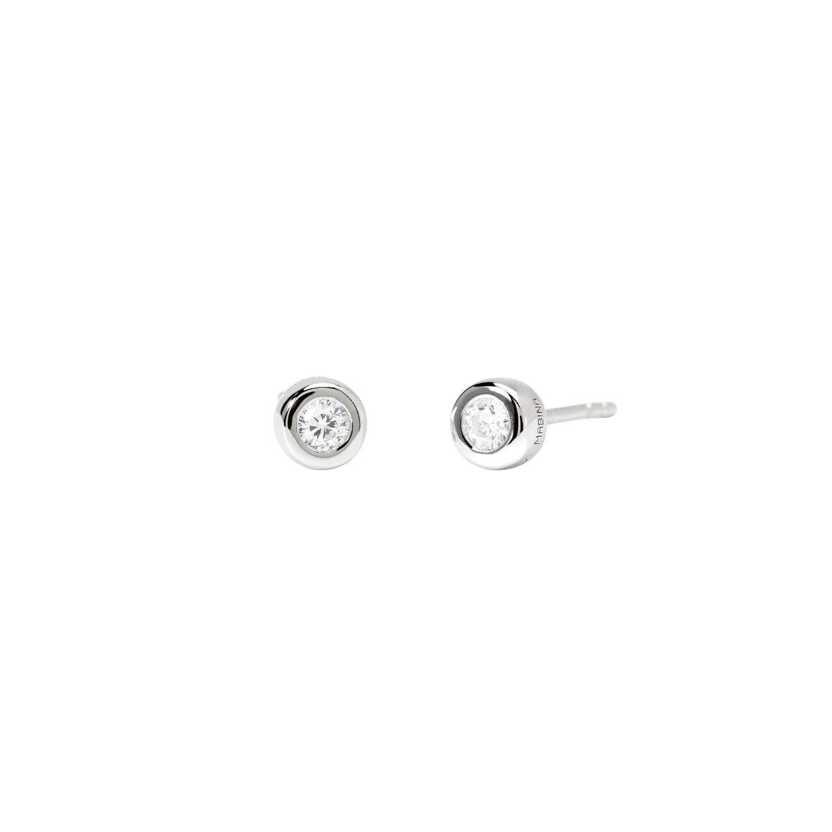 Mabina silver and lab-grown diamond stud earrings