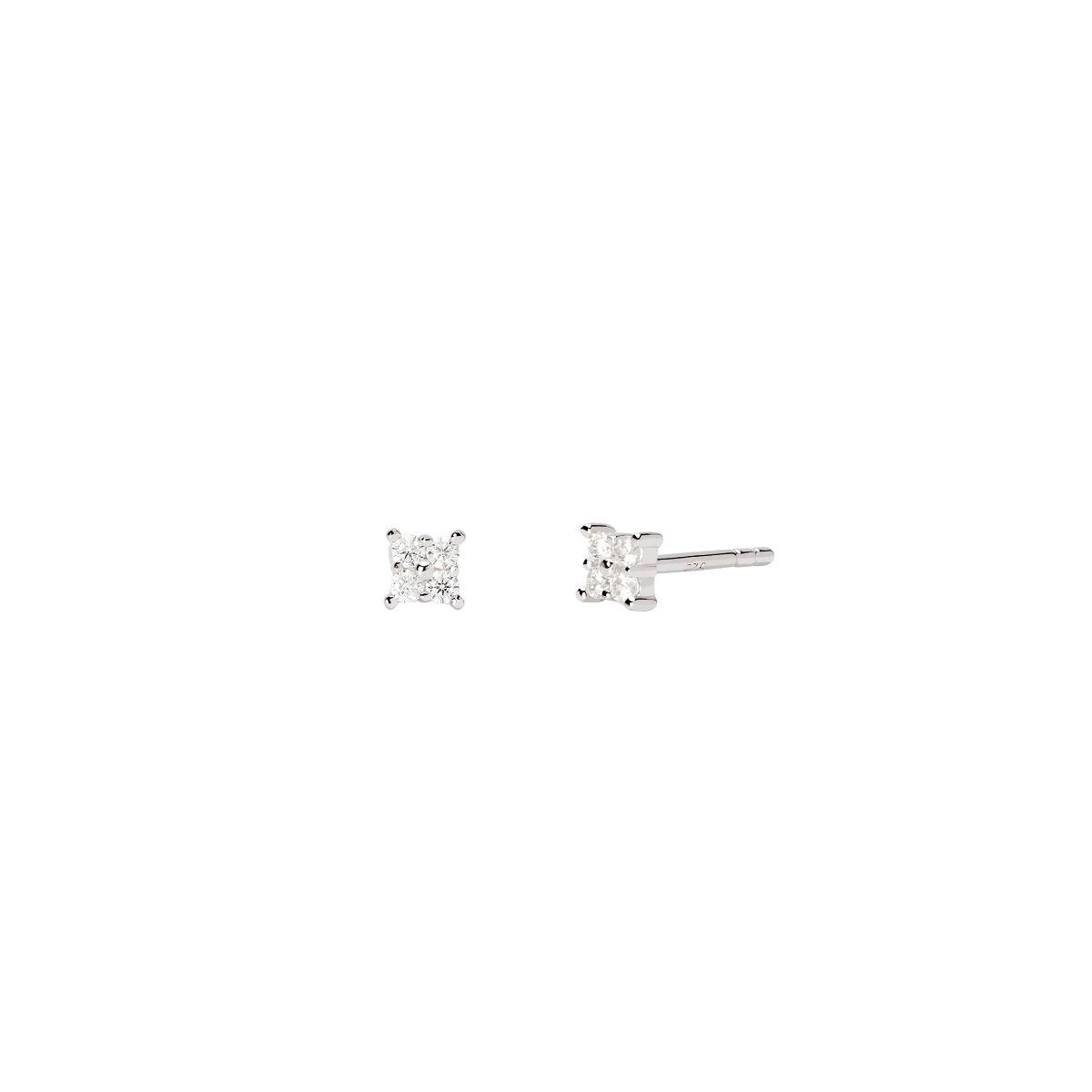 Mabina silver stud earrings with lab-grown diamonds