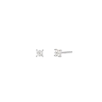 Pendientes Mabina botón de plata y diamantes de laboratorio