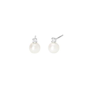 Mabina you and me silver earrings with lab-grown diamond