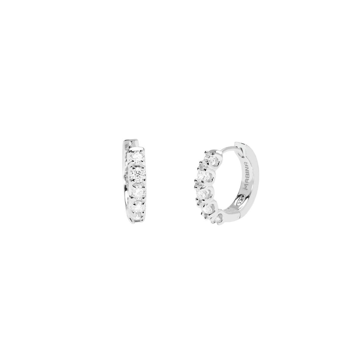 Arracades criolles mabina de plata rodiada amb diamants sintètics de 0,70 ct.