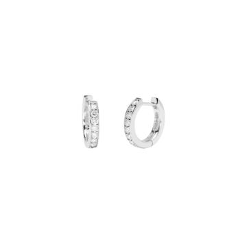 Arracades mabina de cèrcol de plata rodiada amb diamants cultivats de 0,40 ct.