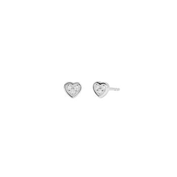 MABINA SILVER HEART-SHAPED EARRINGS WITH LAB-GROWN DIAMONDS 0.015 CT F VS 563990