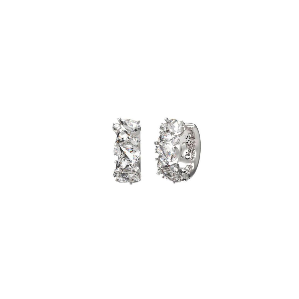 GUESS WONDERLIGHTS STEEL AND WHITE ZIRCONIA EARRINGS JUBE04411JWRHT-U