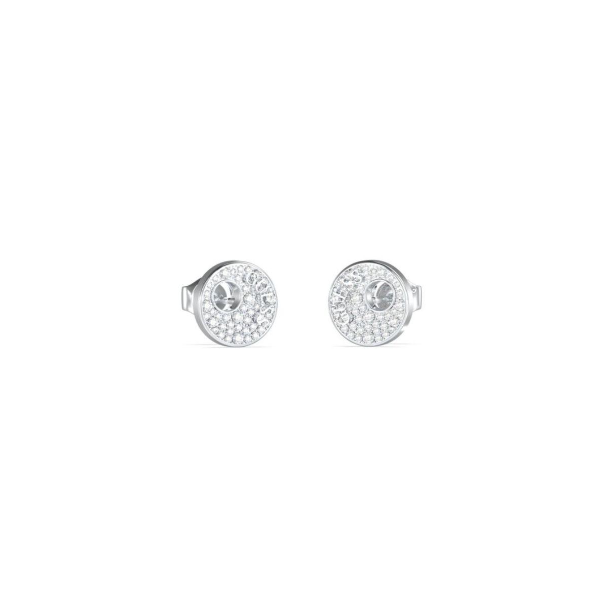 GUESS BLOOMING SUMMER STEEL AND WHITE ZIRCONIA EARRINGS JUBE05225JWRHT-U