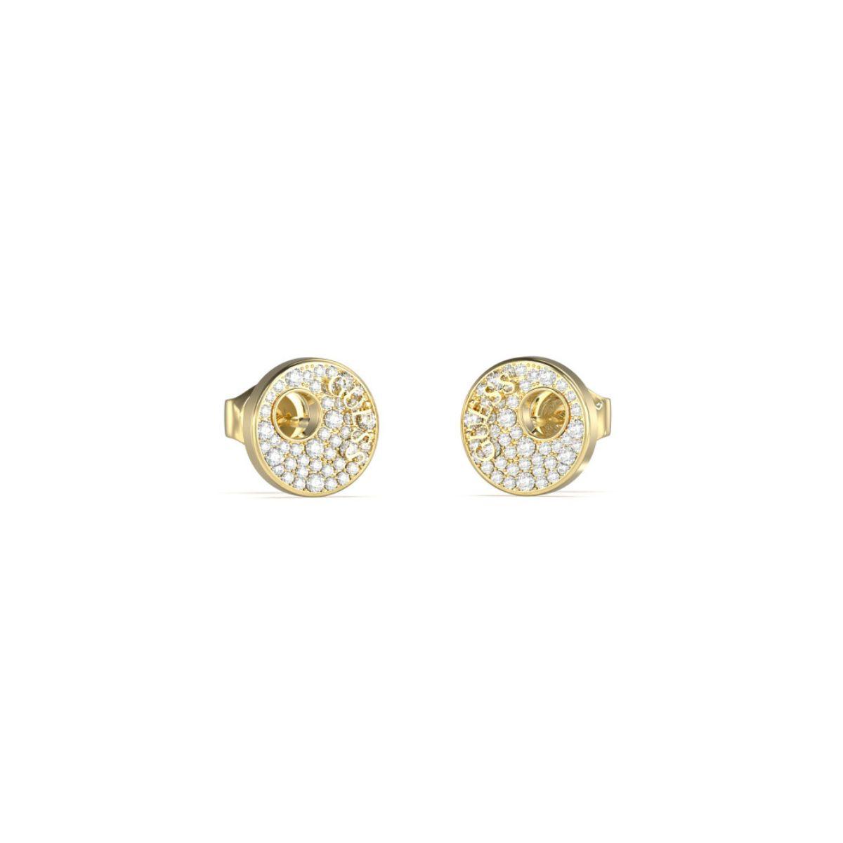 GUESS BLOOMING SUMMER EARRINGS IN GOLD-TONE STEEL AND WHITE ZIRCONIAS JUBE05225JWYGT-U