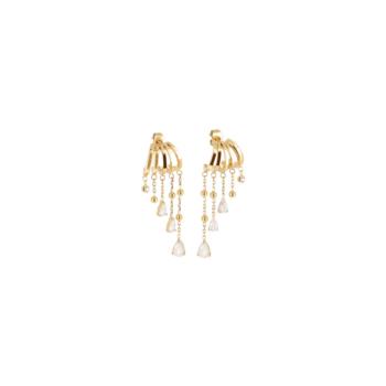 PENDIENTES ZAG BIJOUX MARIA DE ACERO COLOR DORADO Y 5 CADENITAS SEX25196-01WHT