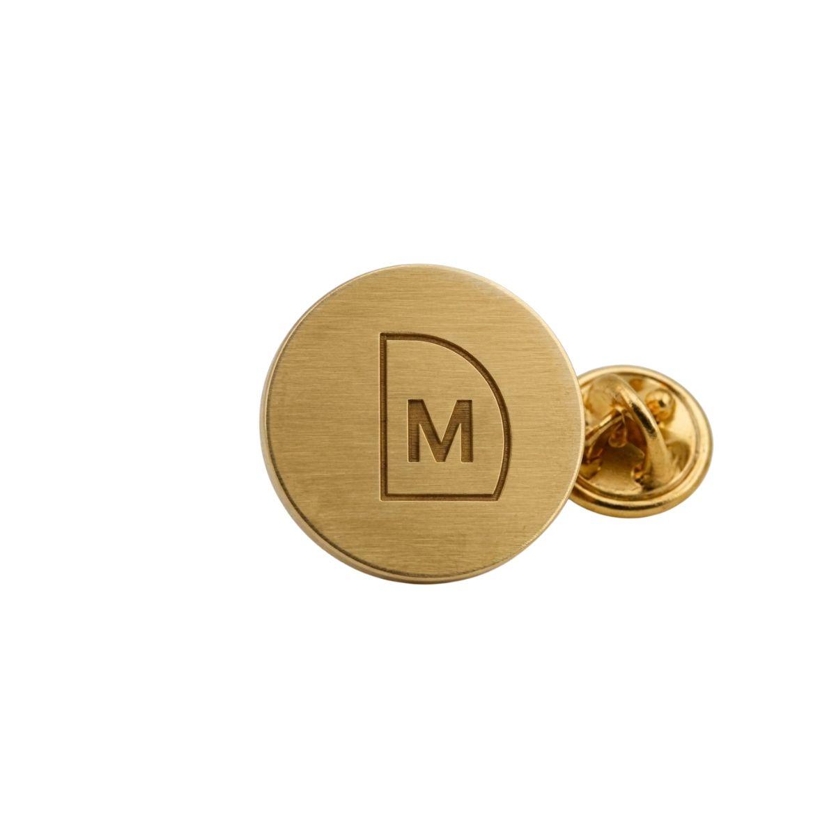 pin personalitzat rodó amb el logotip de la teva empresa en or