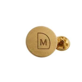 pin personalitzat rodó amb el logotip de la teva empresa en or