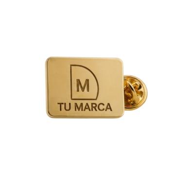 rectangular gold pin with your company logo engraved