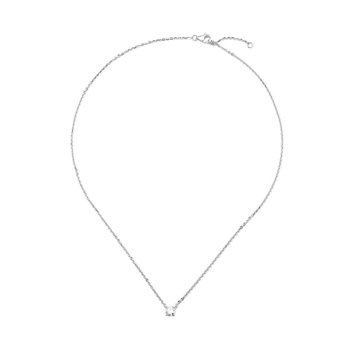 COLGANTE SOLITARIO DE ORO BLANCO Y DIAMANTE CULTIVADO PSW10225