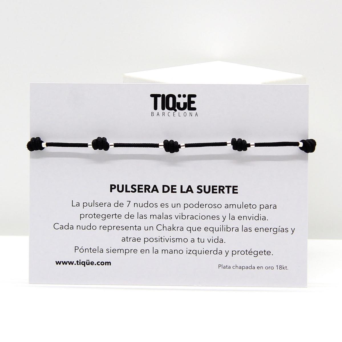 TIQÜE BARCELONA SILVER LUCKY BRACELET BLACK SUERTE-NEGROP