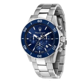 Reloj para hombre marca maserati modelo competizione de color plateado y esfera azul