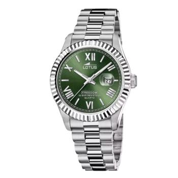 LOTUS STEEL WATCH WITH GREEN DIAL 19002/4