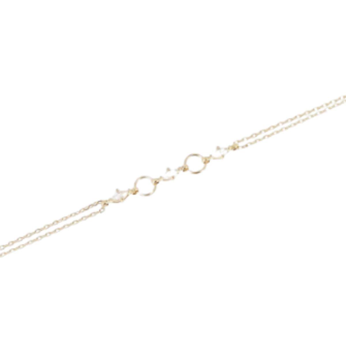 PULSERA ZAG BIJOUX DENEBA DE ACERO COLOR DORADO CON DOBLE CADENA Y CIRCONITA SBS24442-01WHT