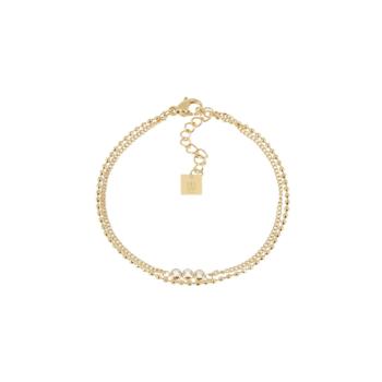 ZAG BIJOUX VINCENZA BRACELET IN GOLD-COLORED STEEL WITH 3 WHITE ZIRCONIA SBX25606-01WHT