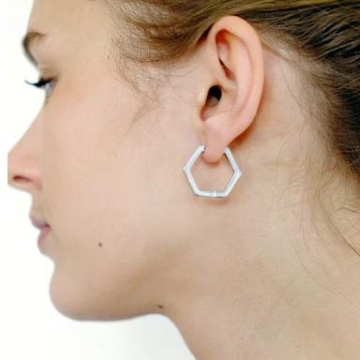 ZAG BIJOUX OCTA STEEL EARRINGS OCTAGONAL SHAPE SEC13932-00UNI 1