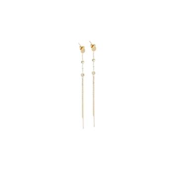 PENDIENTES ZAG BIJOUX SÉMÉLÉ DE ACERO COLOR DORADO Y CIRCONITAS LARGOS SEL18302-01WHT