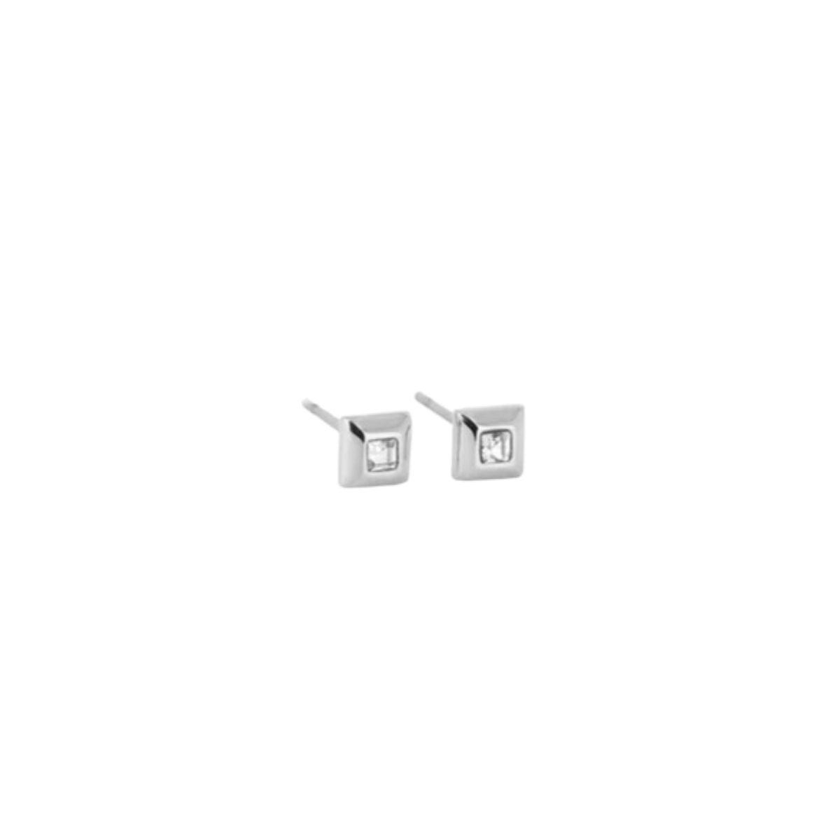 PENDIENTES ZAG BIJOUX NOLA DE ACERO Y CIRCONITA 5X5 SEP18492-00WHT