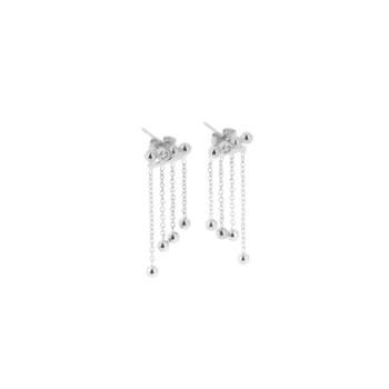 PENDIENTES ZAG BIJOUX BAHO DE ACERO CON CADENITAS COLGANDO SEX18172-00WHT