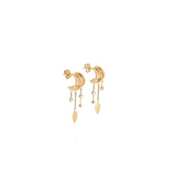 PENDIENTES ZAG BIJOUX DONNA DE ACERO COLOR DORADO Y 3 CADENITAS SEX25176-01WHT