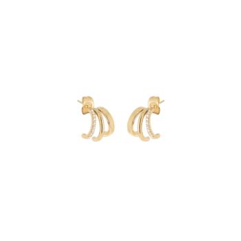 PENDIENTES ZAG BIJOUX DE ACERO COLOR DORADO Y CIRCONITAS SEX2519-01WHT