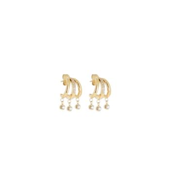 PENDIENTES ZAG BIJOUX SILVIA DE ACERO COLOR DORADO Y CIRCONITAS SEX25193-01WHT