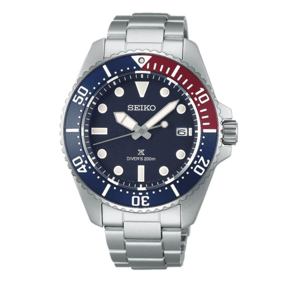 RELOJ SEIKO PROSPEX DIVER'S SOLAR 41mm ROJO Y AZUL SNE595P1