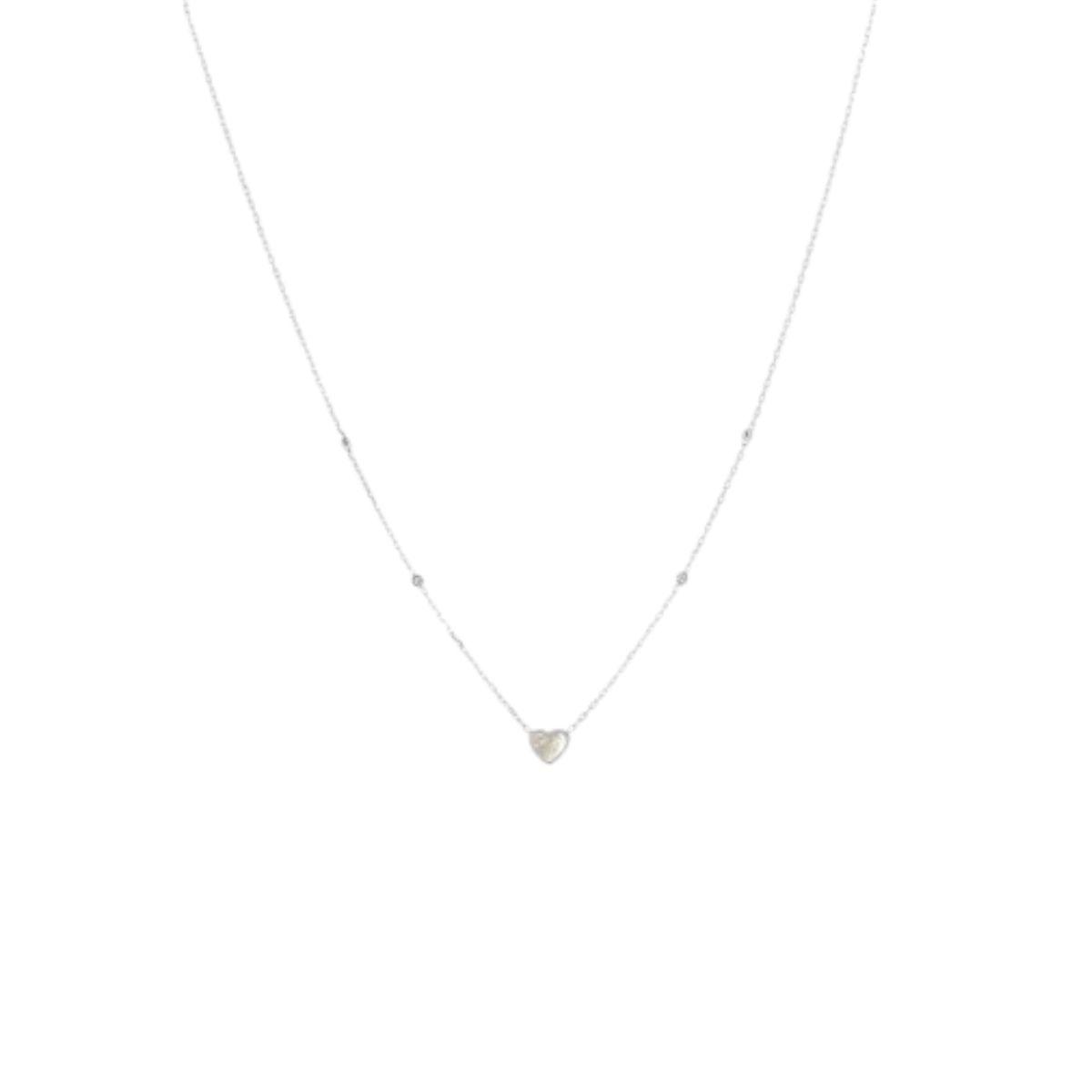 ZAG BIJOUX ETERNITY HEART-SHAPED STEEL NECKLACE WITH MOTHER-OF-PEARL SNS18567-00SEL