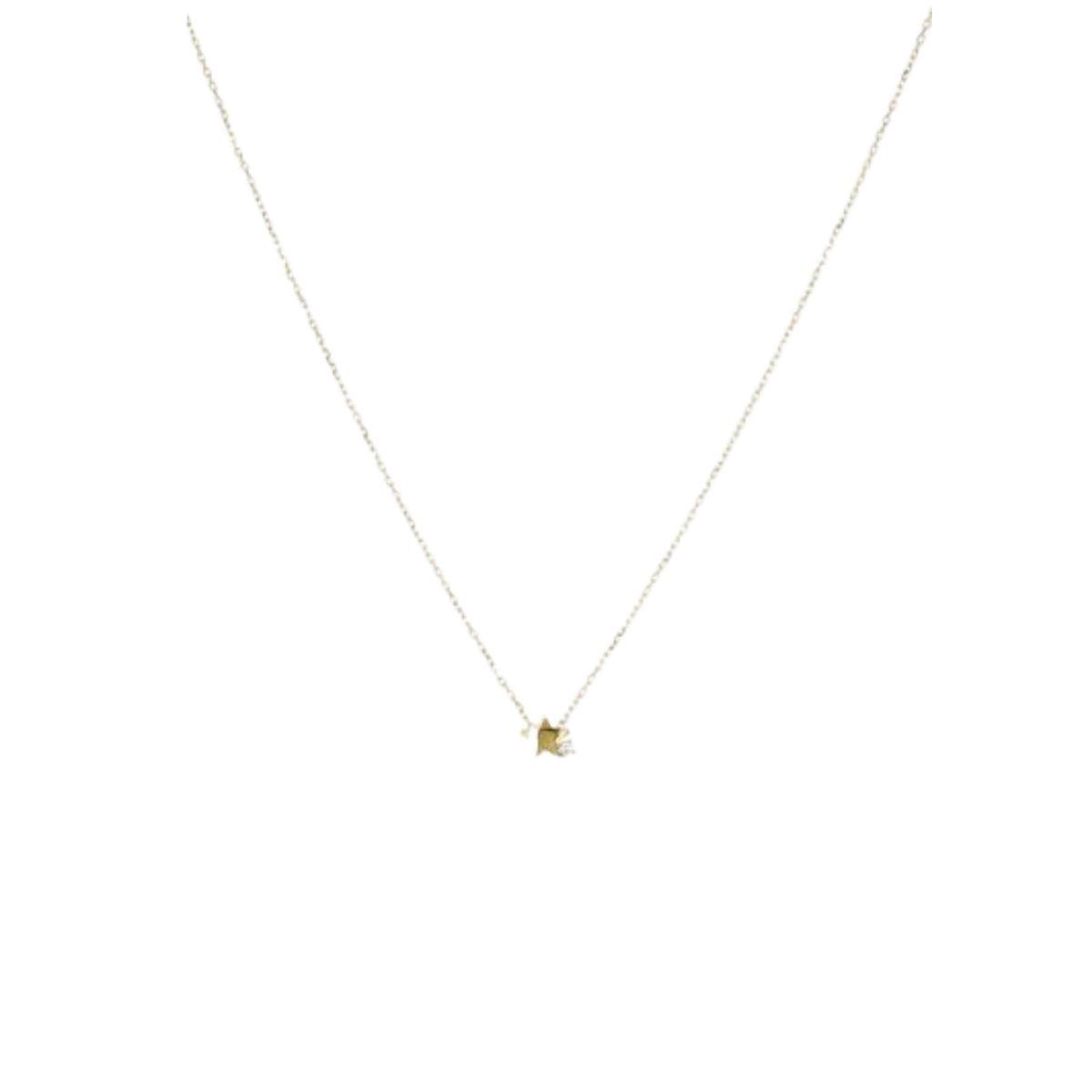 ZAG BIJOUX ASTRAL PENDANT IN GOLD-COLORED STEEL, STAR-SHAPED, AND WHITE ZIRCONIA SNS23138-01WHT